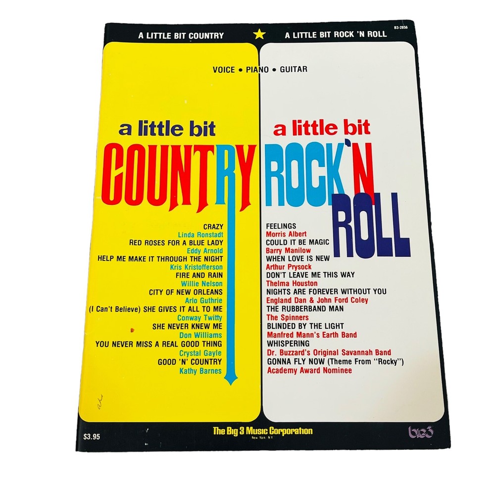 Vintage A Little Bit Country Rock N roll Song Book Words Chords Sheet Music Big3
