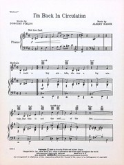 I&rsquo;m Back In Circulation Sheet Music Redhead 1959 Musical Murder Mystery Verdon