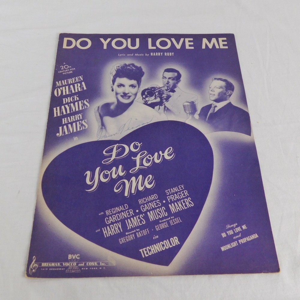 Vintage Sheet Music Do You Love Me Harry Ruby 20th Century Fox 1946 O&rsquo;Hara James