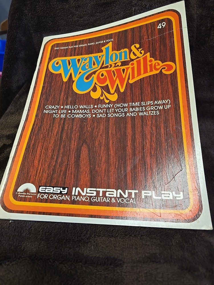 VTG Waylon And Willie Easy Instant Play Sheet Music Book Vocal/organ songbook