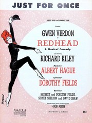 Just For Once Sheet Music Redhead 1959 Musical Murder Mystery Gwen Verdon Hague