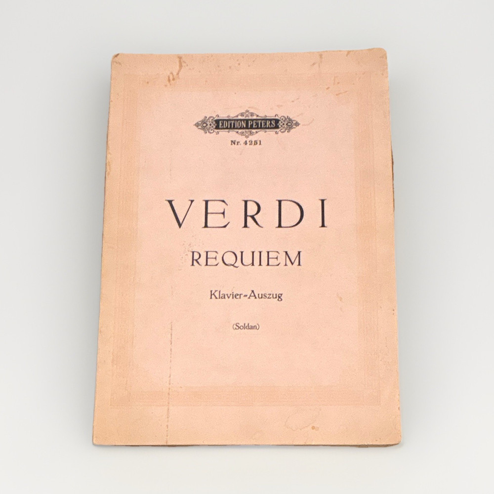Edition Peters Verdi Requiem Klavier-Auszug Piano/Vocal Choir Score MPN 4251