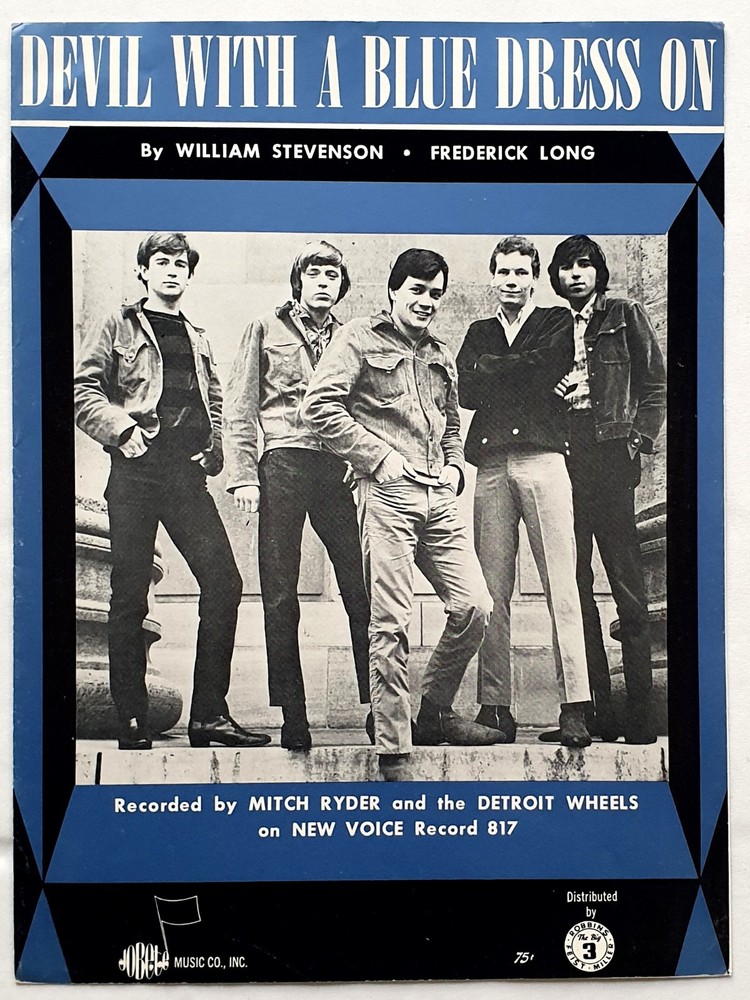 Mitch Ryder & The Detroit Wheels -Devil With A Blue Dress On 1966 USA Sheet Mus