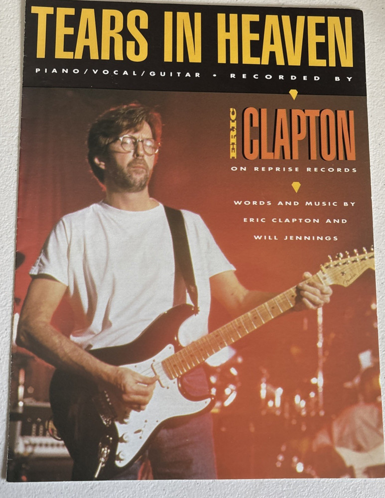 Tears in Heaven 1991 Sheet Music – Eric Clapton Piano Vocal Guitar Vintage Hit