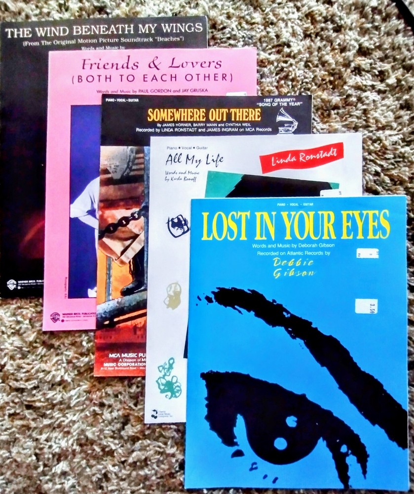 Sheet Music Bundle Of 5 Piano Vocal Guitar