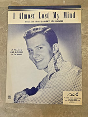 Vintage 1950 Sheet Music Poster I Almost Lost My Mind featuring Pat Boone