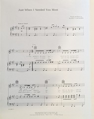 Randy Vanwarmer Just When I Needed You Most Sheet Music 1978 Almo Piano Guitar