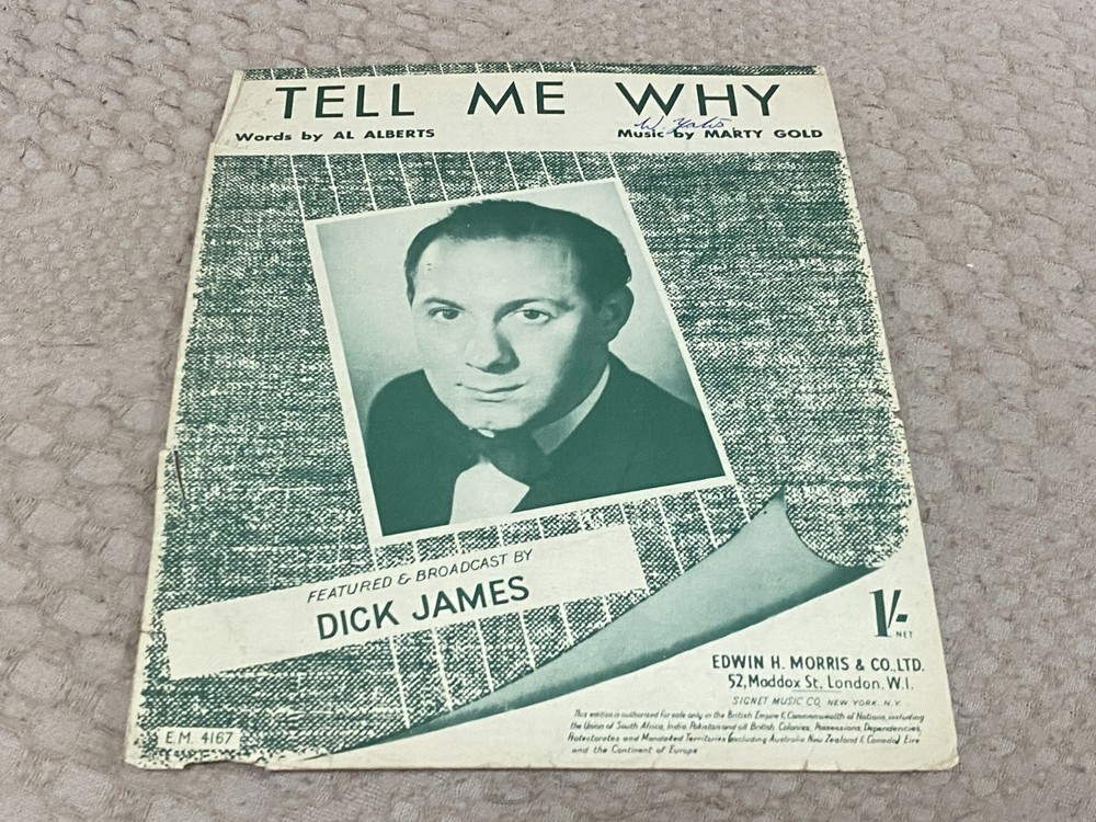 SMF46 SHEET MUSIC – DICK JAMES : TELL ME WHY