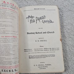 Make His Praise Glorious Hymnal by E. O. Excell 1900 Hardcover Hymns Worship