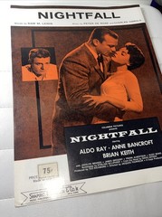 NIGHTFALL Sheet Music Aldo Ray Anne Bancroft Brian Keith Shapiro Bernstein Lewis
