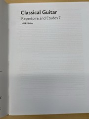 Classical Guitar Repertoire And Etudes Level 7 The Royal Conservatory Study Book
