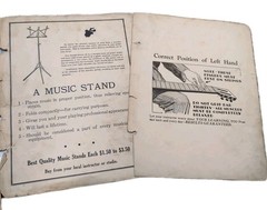 Mixed Media Art 1930 Ephemera Sheet Music instruction Equip Ads Handwritten