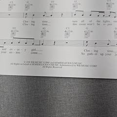 Closing Time Semisonic 1998 Vintage Sheet Music Guitar Tab Vocal