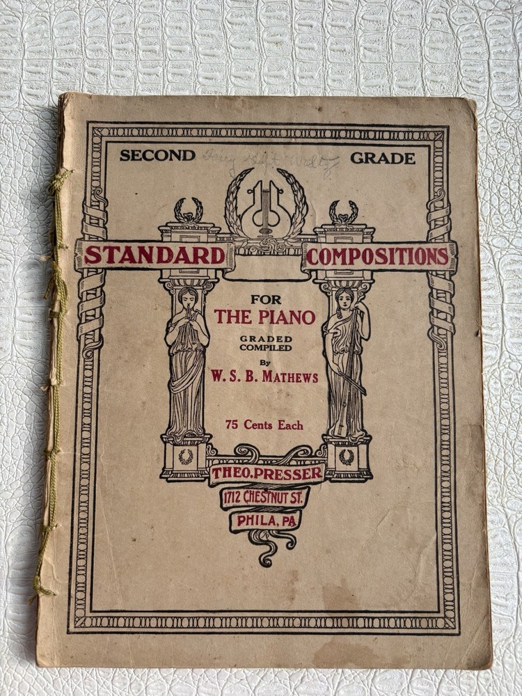 Antique 1906 Sheet Music Book Piano Theo Presser WSB Mathews 2nd Grade 63 PG USA