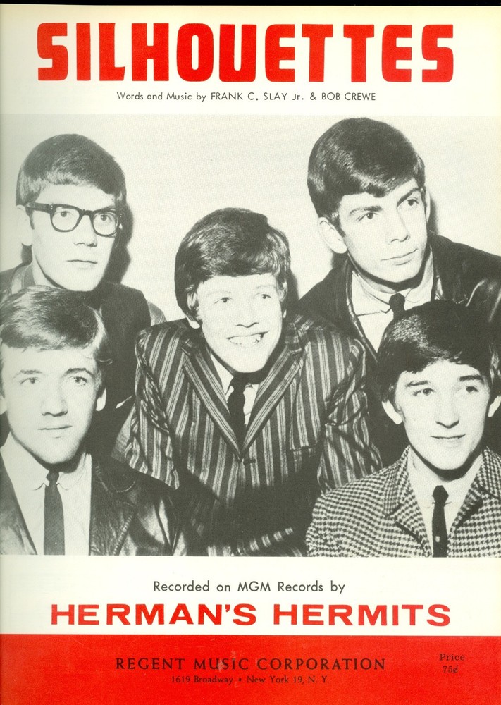 Herman&rsquo;s Hermits Silhouettes sheet music Peter Noone Regent Music 1965