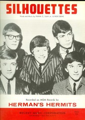 Herman&rsquo;s Hermits Silhouettes sheet music Peter Noone Regent Music 1965