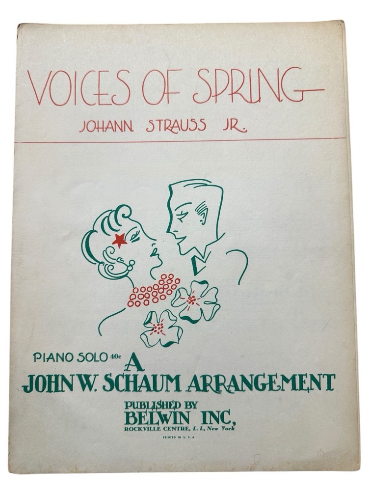 Voices of Spring Piano Solo Sheet Music Johann Strauss Jr Schaum Belwin 1946