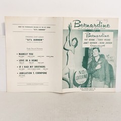 Vintage 1957 Bernardine Sheet Music Pat Boone Cover Photo