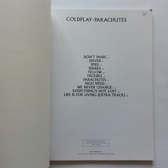 COLDPLAY – Parachutes – Piano/Vocal/Guitar Song Book Album 2001
