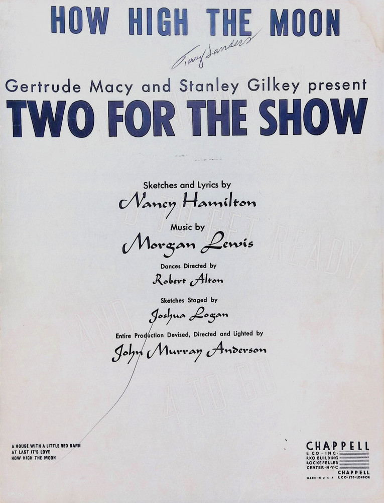 How High The Moon Sheet Music Two For The Show Morgan Lewis Nancy Hamilton 1940