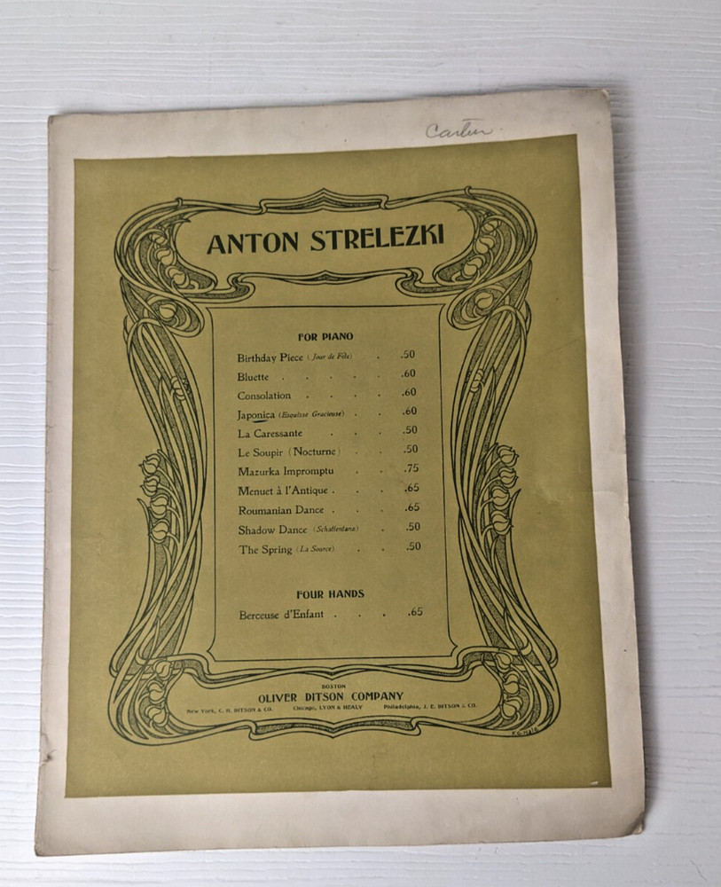 antique 1904 Anton Strelezki sheet music japonica (esquisse gracieuse)