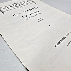 GF Handel Six Sonatas For Violin Piano Sheet Music Keyboard Score Songs 1935 Vtg