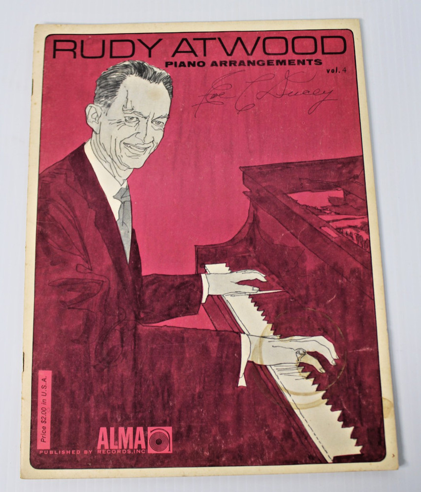 Vintage 1965 Rudy Atwood Piano Arrangements Vol 4, Alma Records Inc RARE OOP