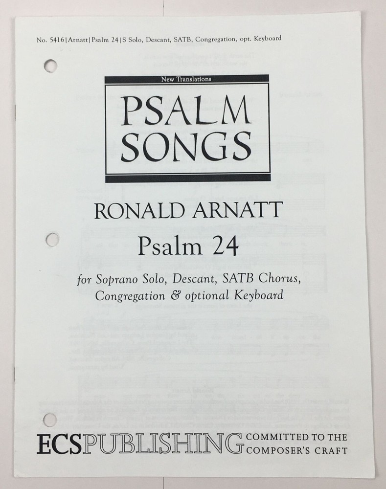 Psalm 24 SATB Chorus Keyboard Sheet Music Soprano Solo By Ronald Arnatt ECS Pub