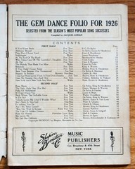 GEM Dance Folio 1926 Piano Sheet Music Fox Trot Waltz One-Step Jacques Adrian