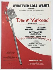 Whatever Lola Wants Piano Ukulele Sheet Music Damn Yankees Frank Music Corp 1955