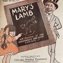 1908, Chicago Sunday Examiner – Mary&rsquo;s Lamb Sheet Music M. Witmark & Sons