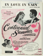 SHEET MUSIC In Love In Vain Jerome Kern Centennial Summer 20th Century Fox