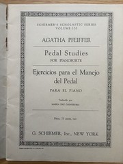 Vintage Agatha Pfeiffer Pedal Studies Piano Schirmer Scholastic Series Vol 120