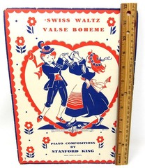 Swiss Waltz Sheet Music Valse Boheme 1940 Piano Beginner US Seller