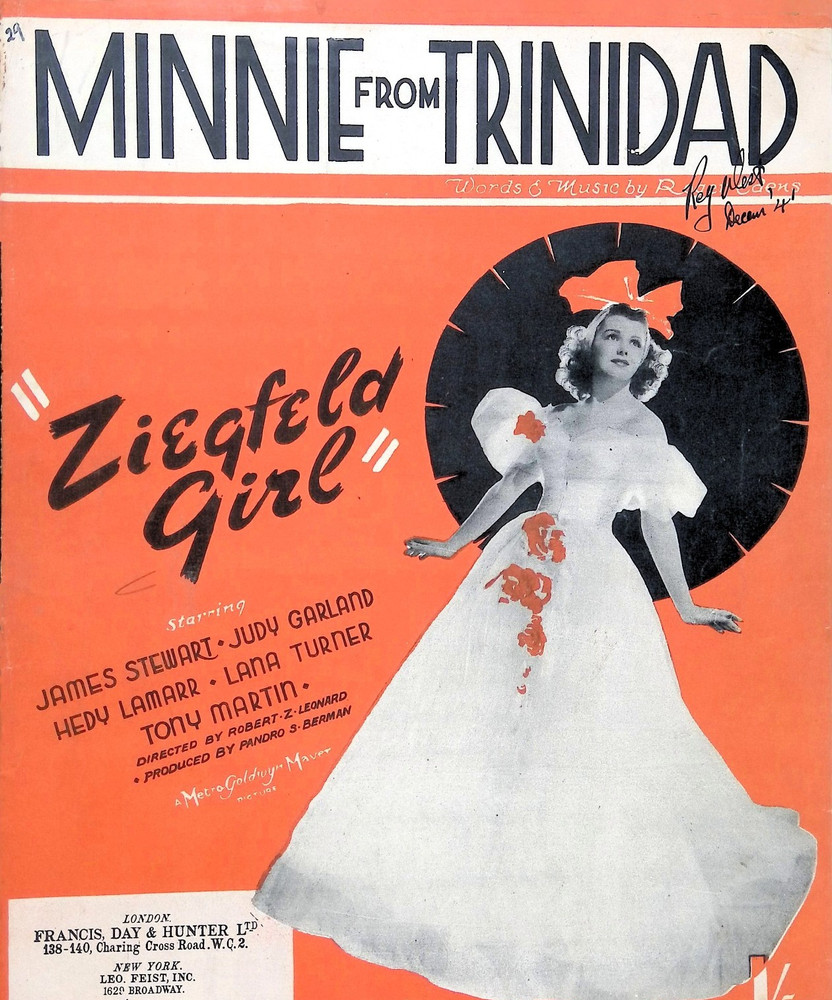 Minnie From Trinidad Sheet Music Ziegfeld Girl Judy Garland 1941 Film British UK