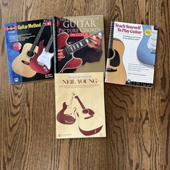 Guitar Music Instruction Book Lot of 4 Guitar Method Teach Yourself + Neil Young