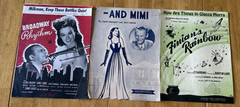 Mixed Lot of 47 Vintage 1940&rsquo;s Piano Vocal Sheet Music. Folk, Pop, Etc.