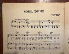 Vintage Chuck Berry « MEMPHIS TENNESSEE » 1959 Sheet Music – Hard to Find