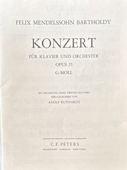 Mendelssohn Piano Concerto Op. 25 G Minor 2 Piano Edition Peters MPN 2896a