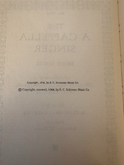 The A Cappella Singer Mixed Voices Collection 1964 Vintage Choral Music Book