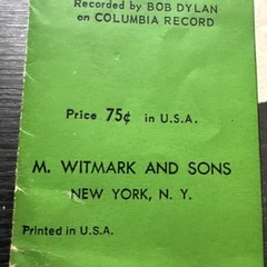 Vintage Bob Dylan Sheet Music Circa 1965 “Like a Rolling Stone” Witmark & Sons