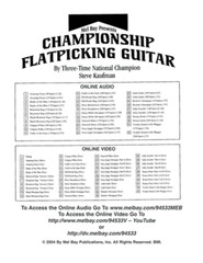 MEL BAY&rsquo;S CHAMPIONSHIP FLATPICKING GUITAR BOOK/ONLINE AUDIO VIDEO STEVE KAUFMAN