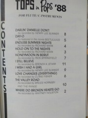 Flute Songbook Top And Pops 1988 With Piano Accompaniment VG Cond