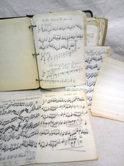 1939 1942 Binder w/ handwritten sheet music Notes in pencil by musician PIANO ?
