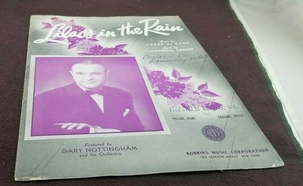 Lilacs in the Rain / Gary Nottingham Orchestra / 1939 Sheet Music