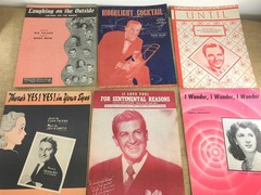 Vtg 1940s Sheet Music with Vocals Colorful Cover Art Graphics & Images Lot of 23