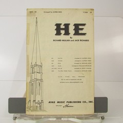 HE Sheet Music Arr. Reed Mullan Richards TTBB Piano 1954 Sacred Religious