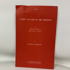 Glory To God In The Highest Sheet Music For Four- Part Chorus of Mixed Voices B