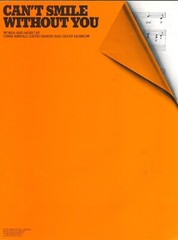 CAN&rsquo;T SMILE WITHOUT YOU Sheet Music Score WORDS & MUSIC Dick James Music