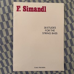 F. Simandl 30 Etudes For The String Bass Carl Fischer Music Book Double Bass